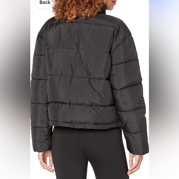 Elegant Black Puffer Jacket for Women cropped adjustable - Picture 2 of 9